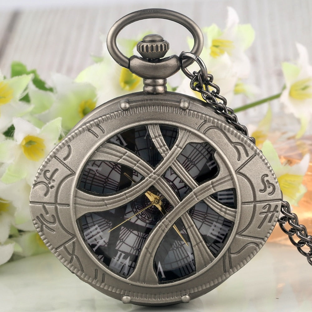 Hollow Eye-Shaped Pendant Pocket Watch