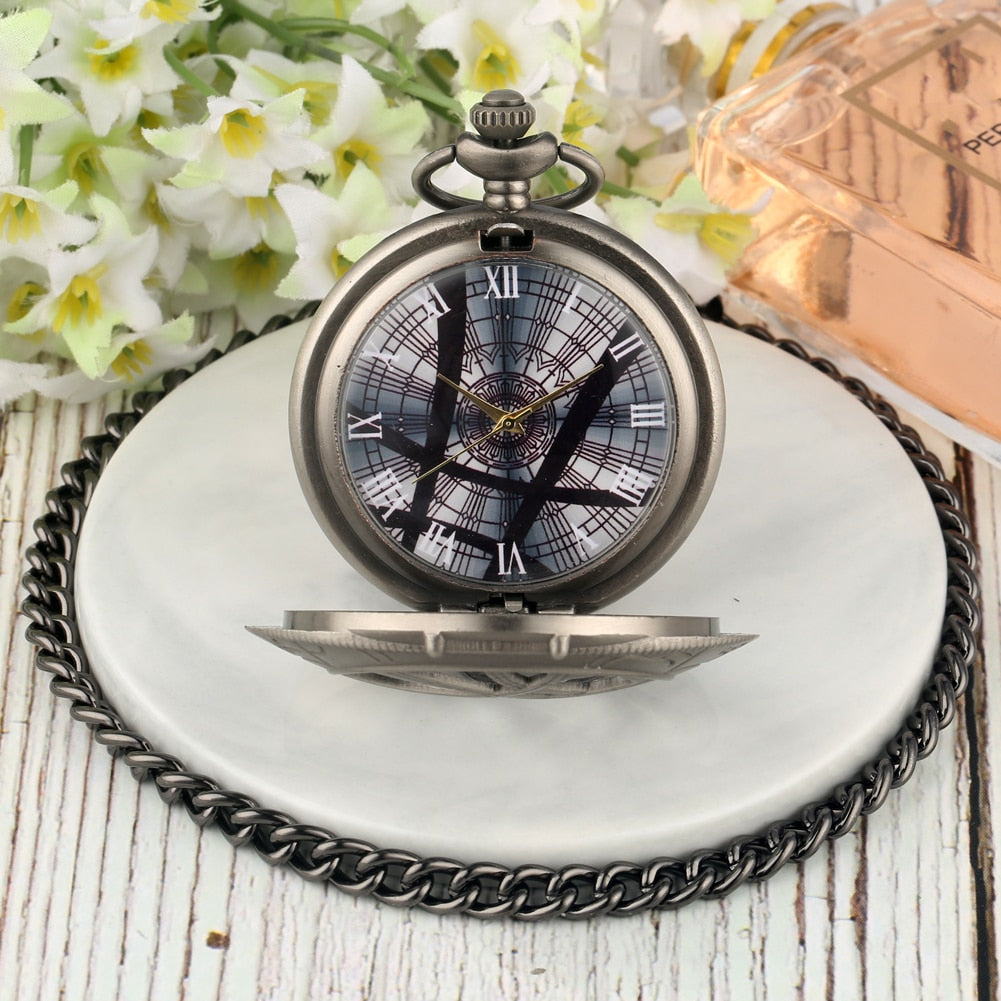 Hollow Eye-Shaped Pendant Pocket Watch