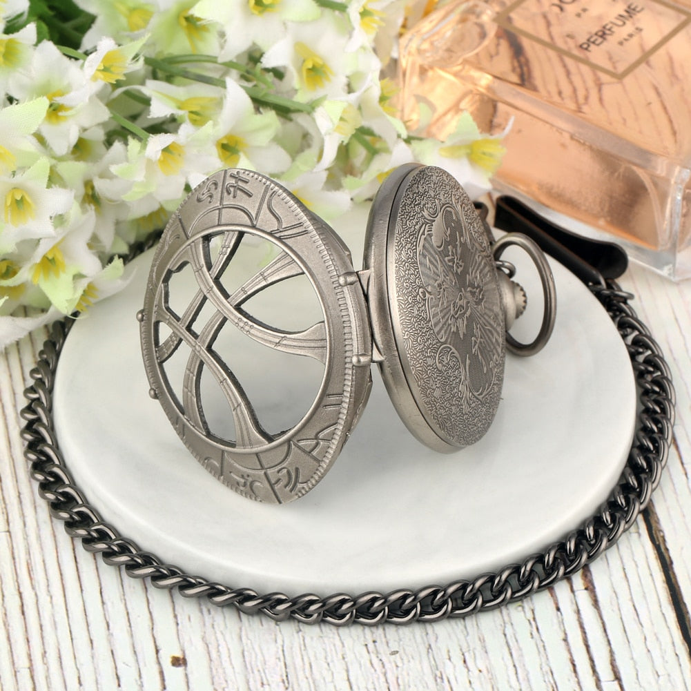 Hollow Eye-Shaped Pendant Pocket Watch
