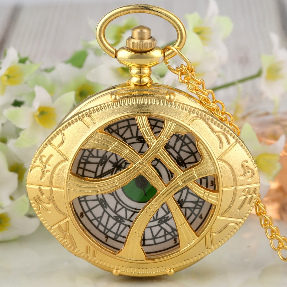 Hollow Eye-Shaped Pendant Pocket Watch