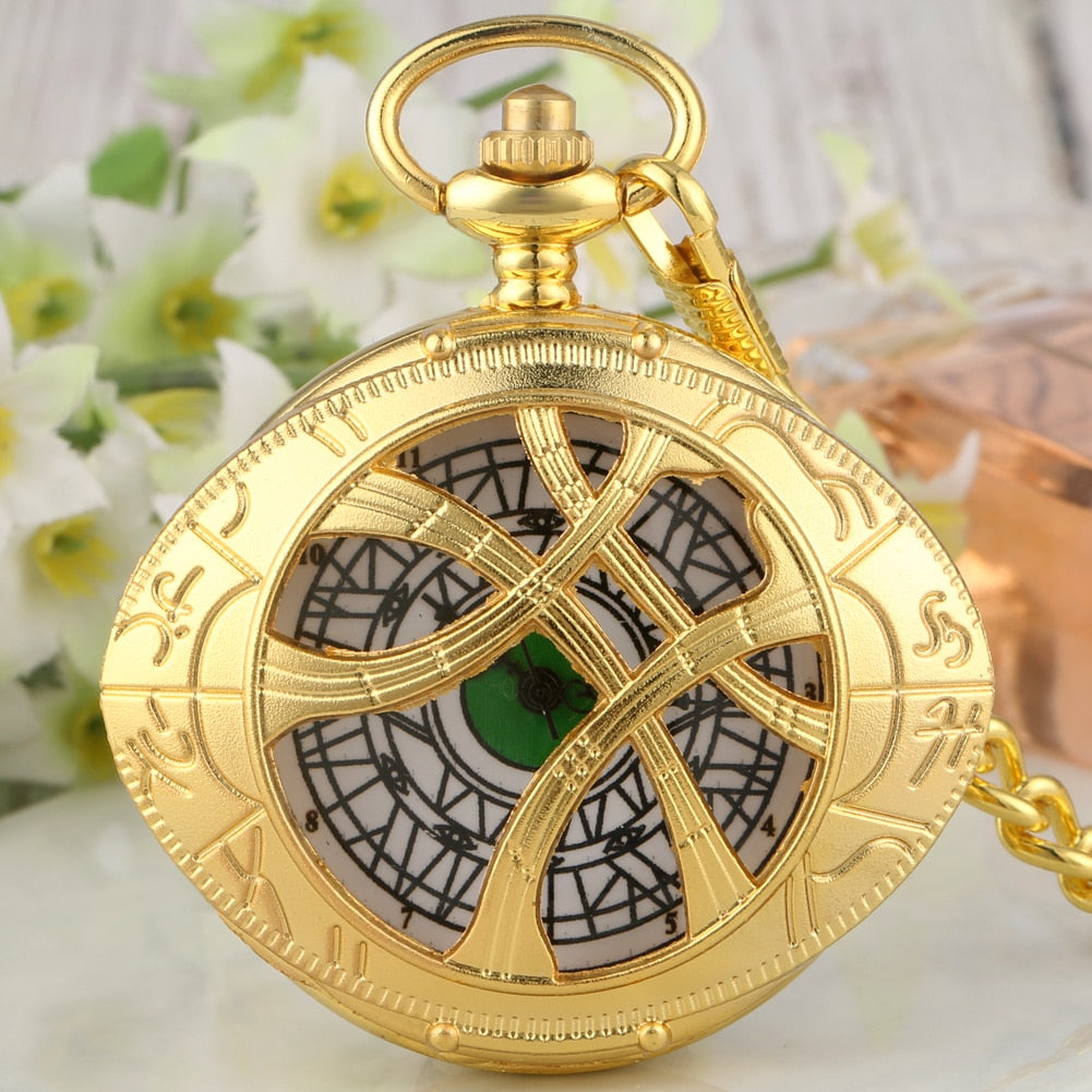 Hollow Eye-Shaped Pendant Pocket Watch
