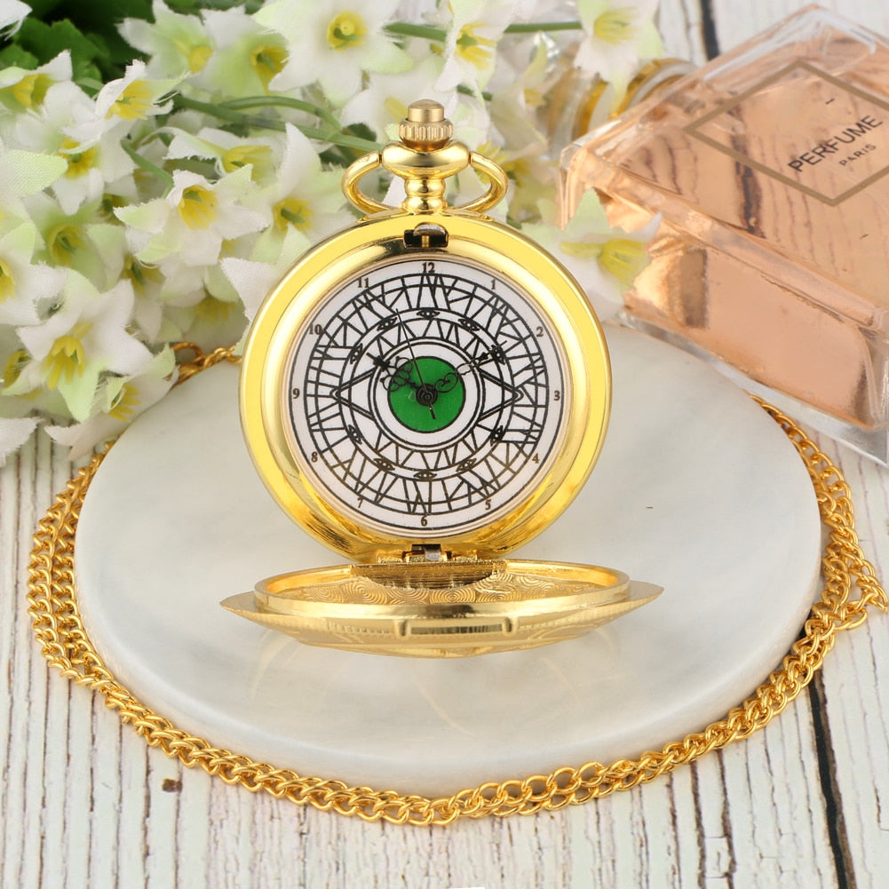 Hollow Eye-Shaped Pendant Pocket Watch