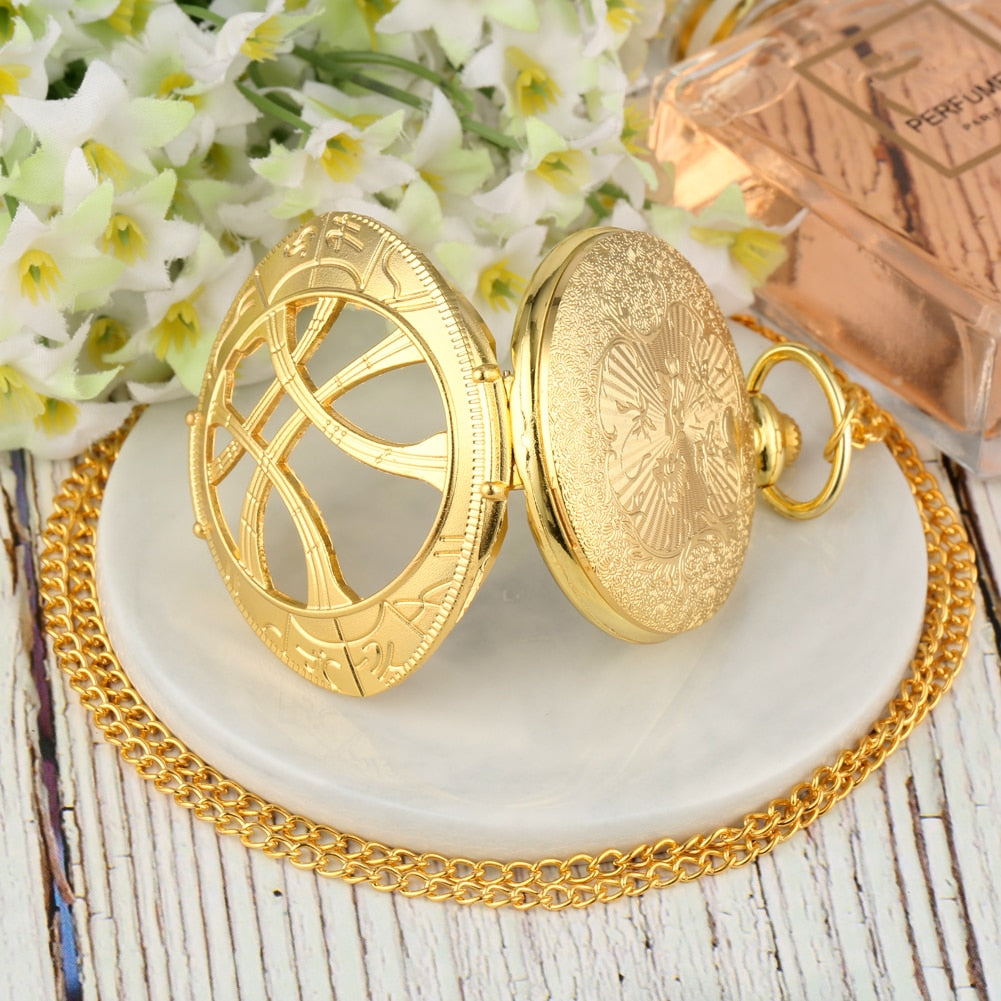 Hollow Eye-Shaped Pendant Pocket Watch