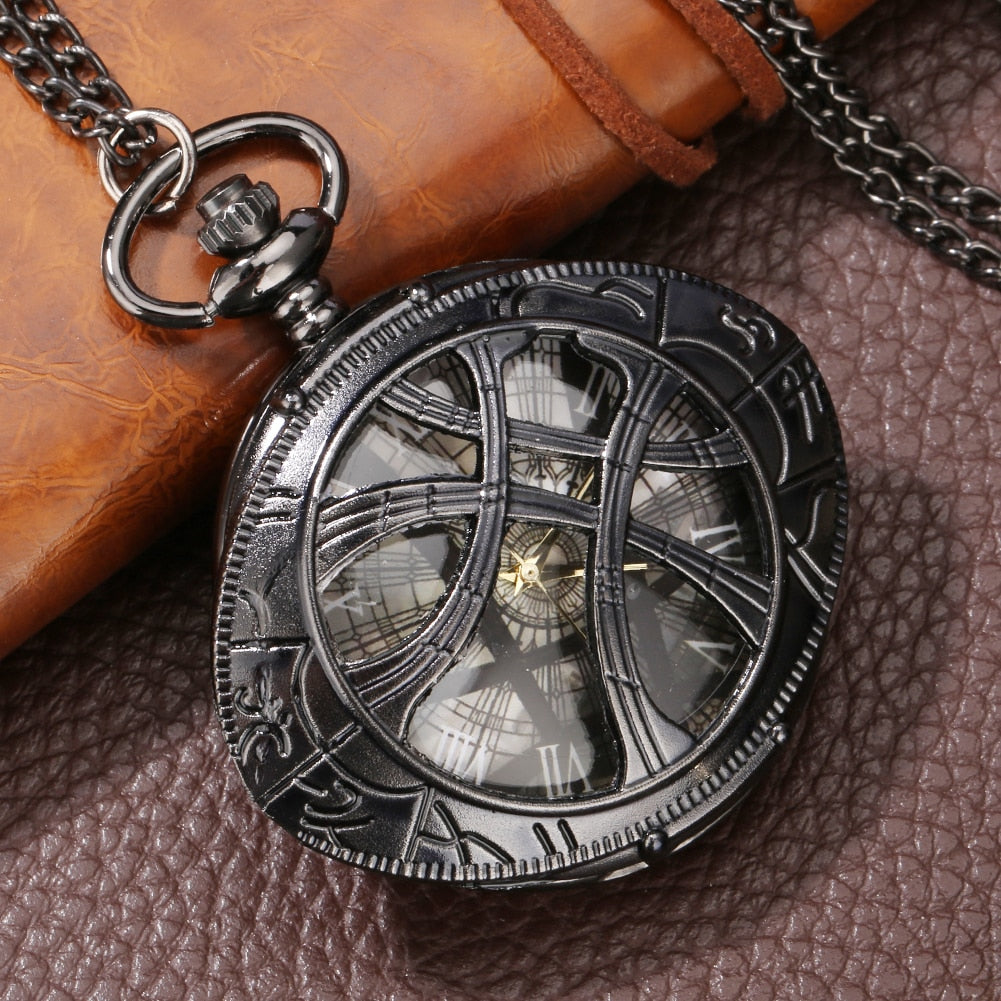 Hollow Eye-Shaped Pendant Pocket Watch