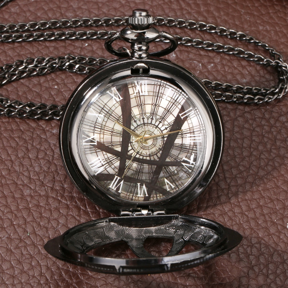 Hollow Eye-Shaped Pendant Pocket Watch