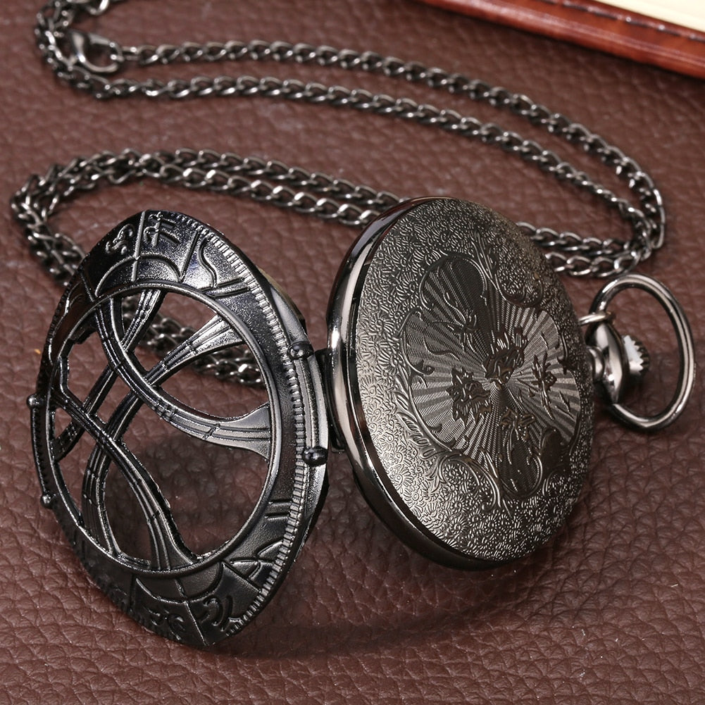 Hollow Eye-Shaped Pendant Pocket Watch