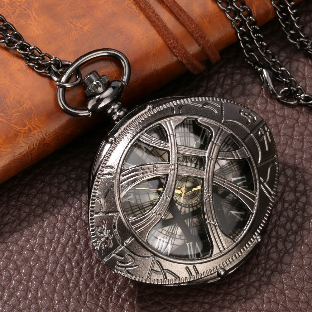 Hollow Eye-Shaped Pendant Pocket Watch