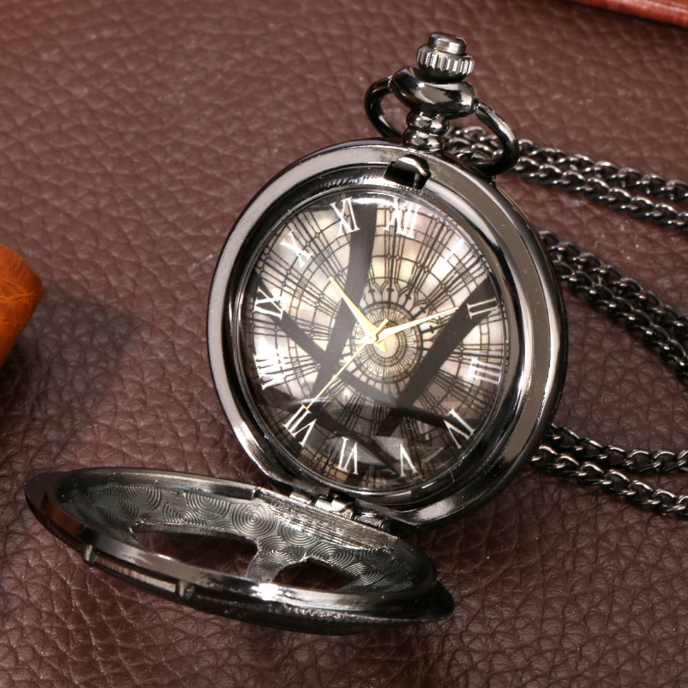 Hollow Eye-Shaped Pendant Pocket Watch