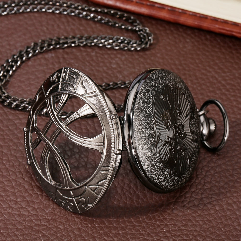 Hollow Eye-Shaped Pendant Pocket Watch