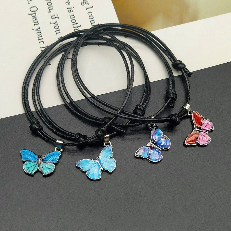 Fashion Butterlfy Black Rope Hand Bracelet