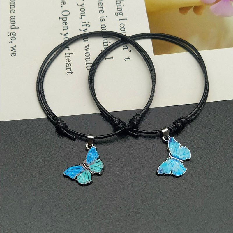 Fashion Butterlfy Black Rope Hand Bracelet