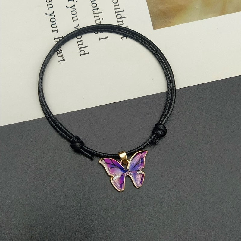 Fashion Butterlfy Black Rope Hand Bracelet
