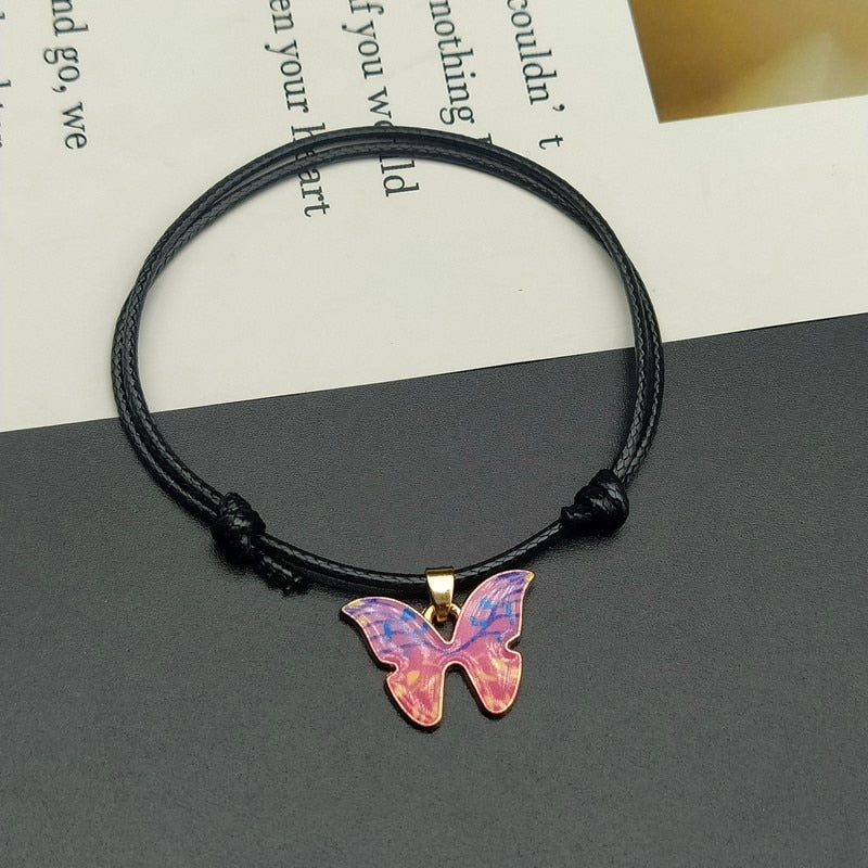 Fashion Butterlfy Black Rope Hand Bracelet