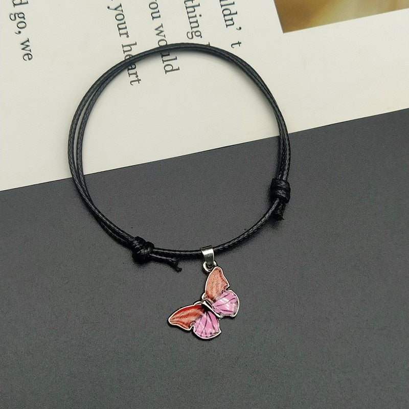Fashion Butterlfy Black Rope Hand Bracelet