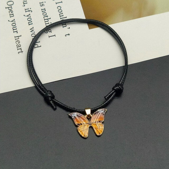 Fashion Butterlfy Black Rope Hand Bracelet