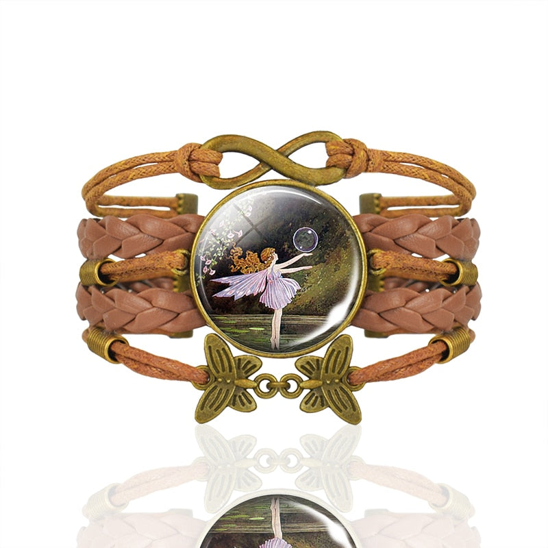 Frog Fairy Tale Vintage Brown Leather Bracelet Gift