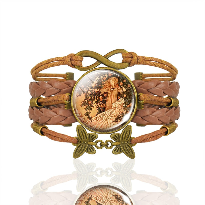 Frog Fairy Tale Vintage Brown Leather Bracelet Gift