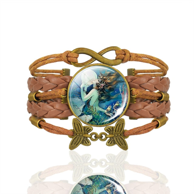 Frog Fairy Tale Vintage Brown Leather Bracelet Gift