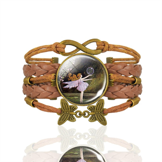 Frog Fairy Tale Vintage Brown Leather Bracelet Gift