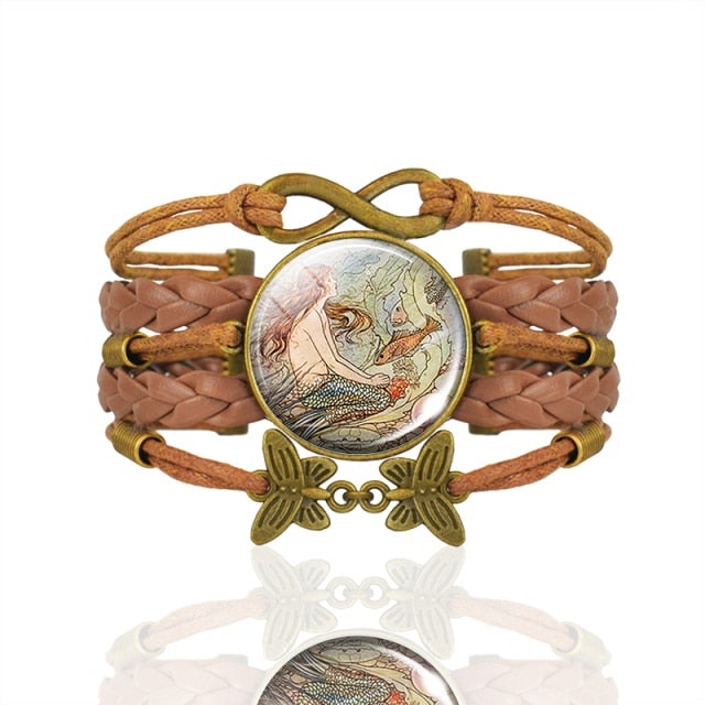 Frog Fairy Tale Vintage Brown Leather Bracelet Gift