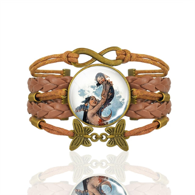 Frog Fairy Tale Vintage Brown Leather Bracelet Gift