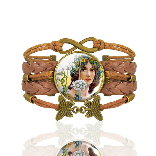 Frog Fairy Tale Vintage Brown Leather Bracelet Gift