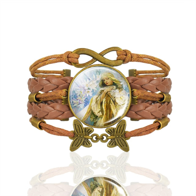 Frog Fairy Tale Vintage Brown Leather Bracelet Gift