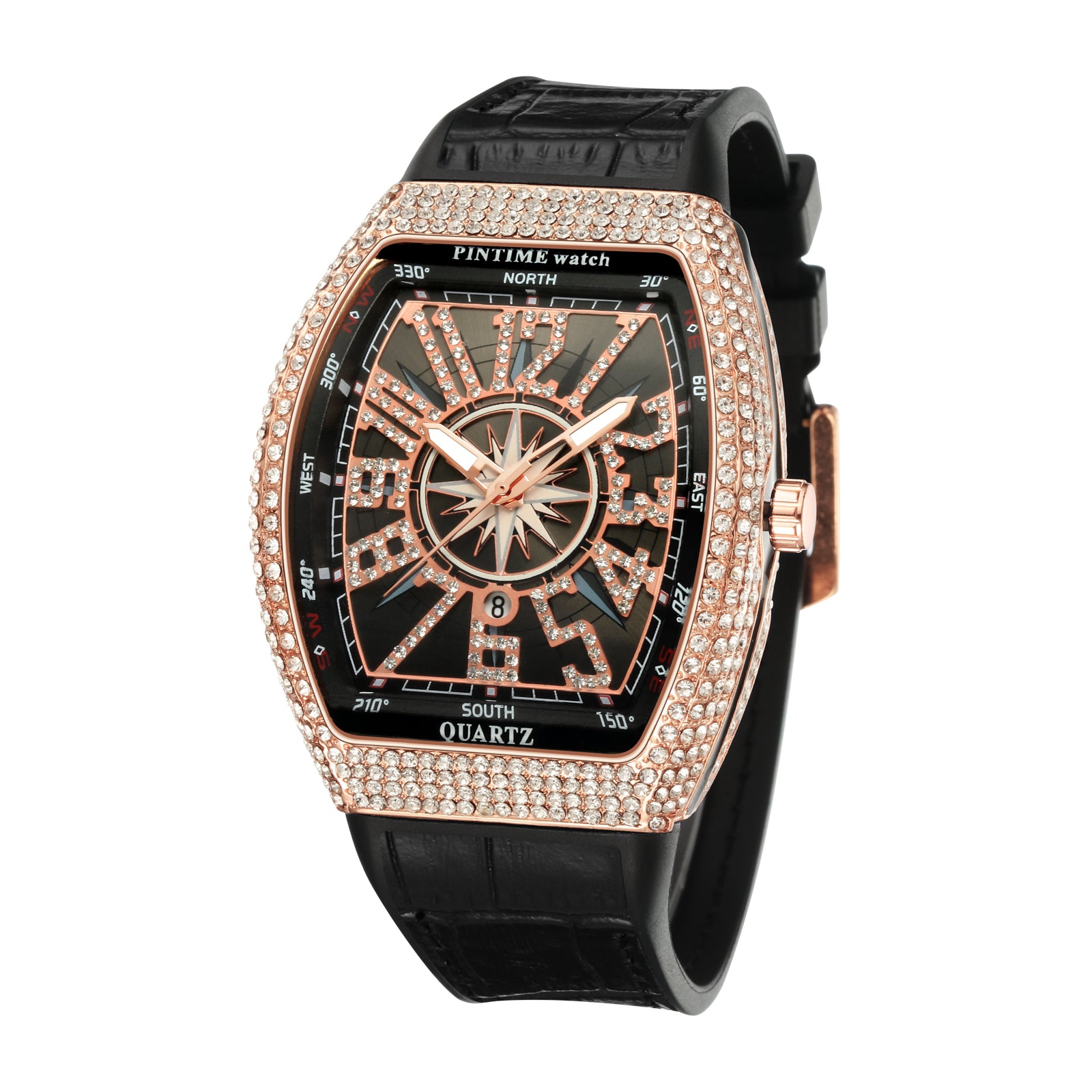 Hip Hop Men Watch Quartz Creative Diamond Clock