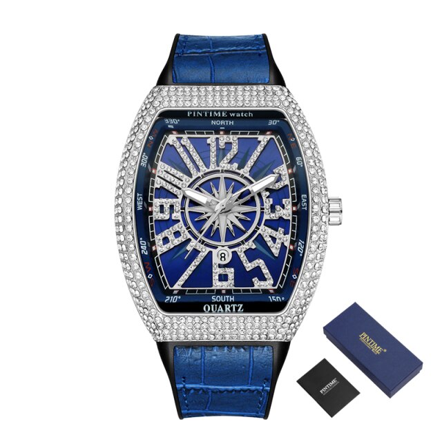 Hip Hop Men Watch Quartz Creative Diamond Clock