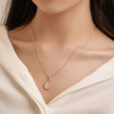 Women Elegant Waterdrop Rhinestone  Hook Earrings Jewelry Set