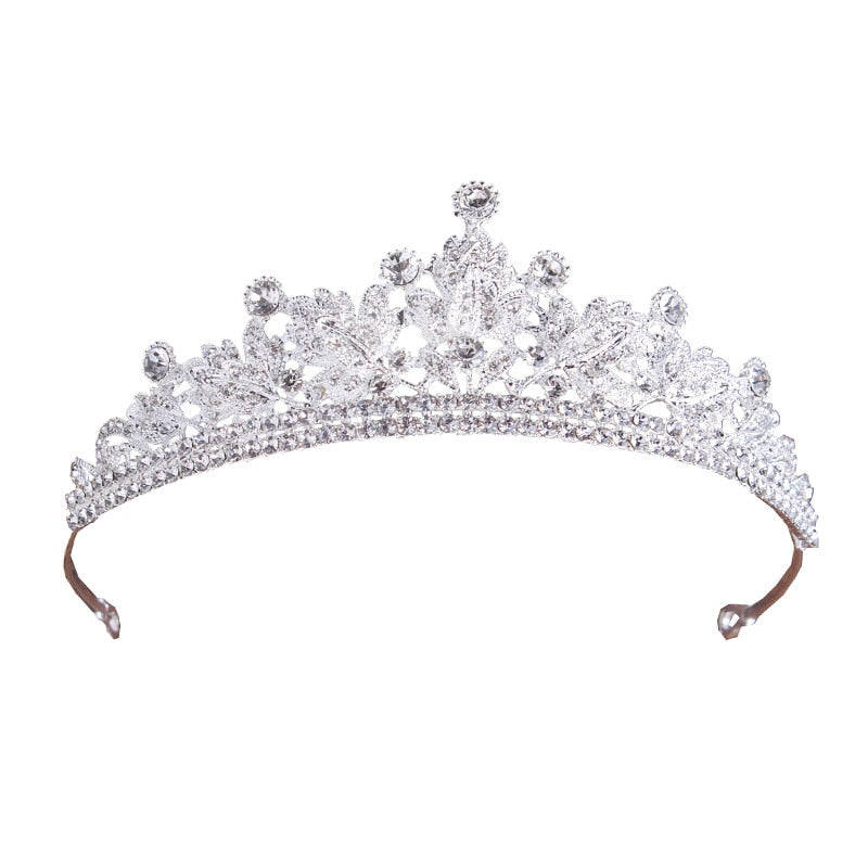 Luxury Bridal Tiaras Crown Leaf Wedding Jewelry Sets