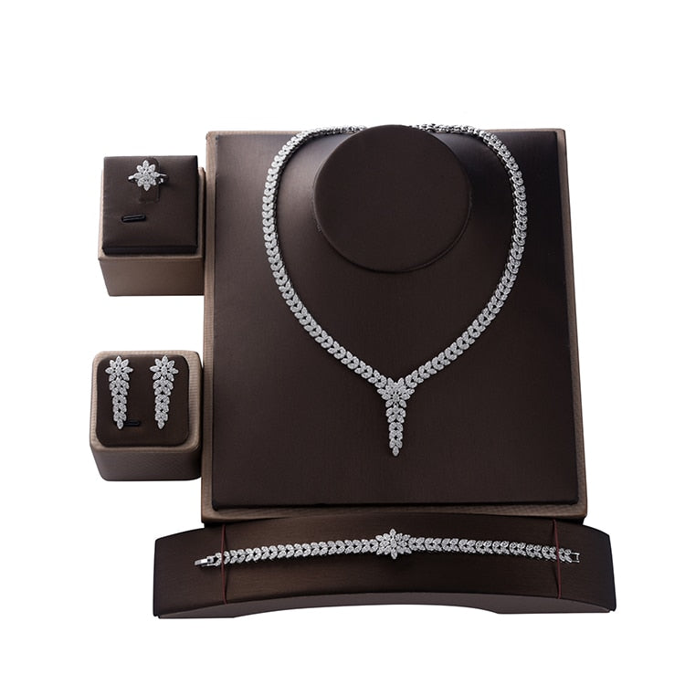 Fahion Party Necklace Earrings Ring And Bracelet Set