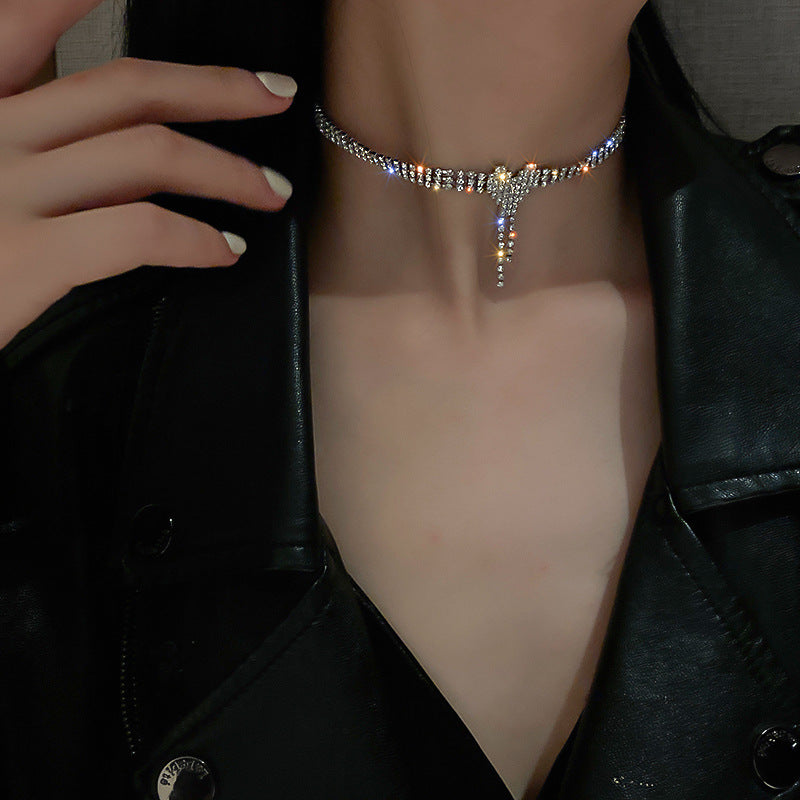 Fashion Bling Crystal Earrings Korean Heart Crystal Jewelry Sets