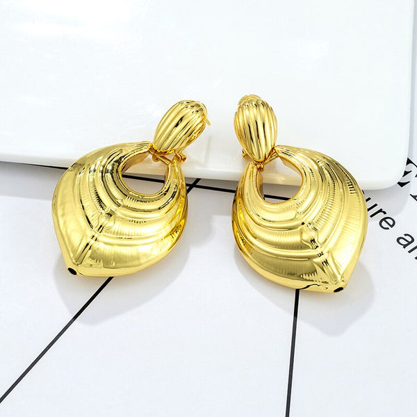 Drop Earring 24k Gold Plated Geometry Dangle Hanging Earrings