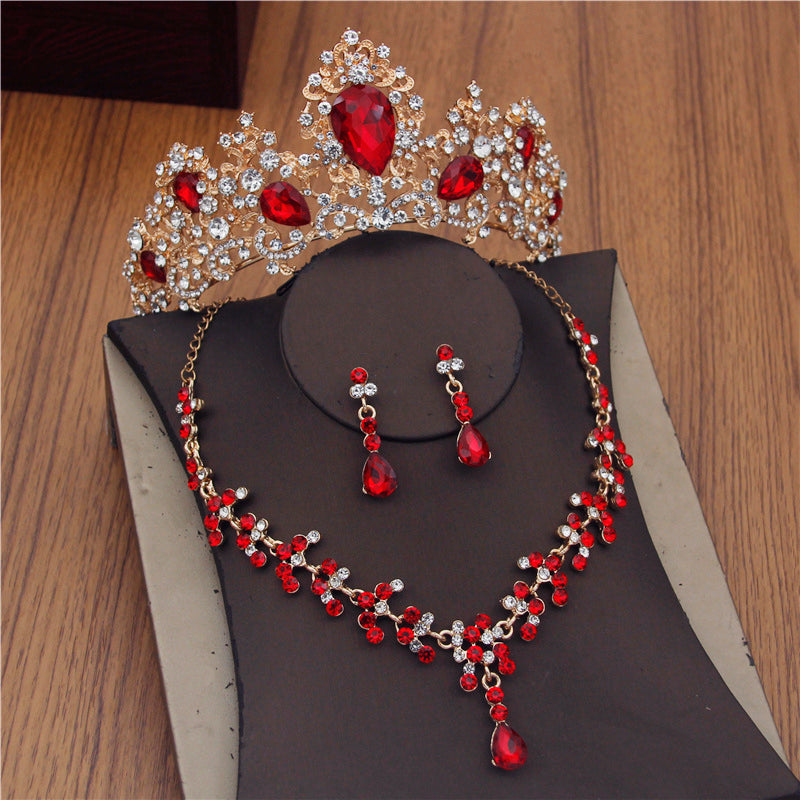 Tiaras Wedding Necklace Set Crown Earrings Bridal Necklace Sets