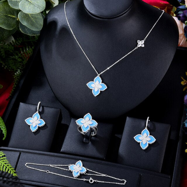 Flowers Luxury African Dubai Jewelry Sets
