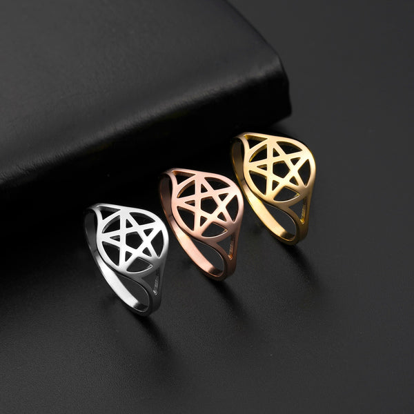 Pagan Symbol Pentagram Rings for Women
