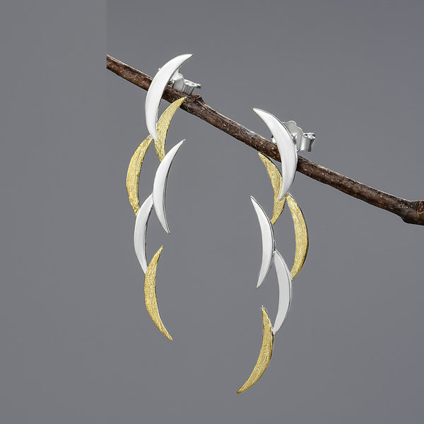 Pendientes colgantes vintage de eclipse solar con luna creativa e inusual para mujer