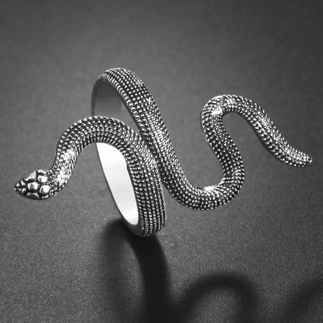 Domineering Dragon Head Black Metal Punk Opening Ring