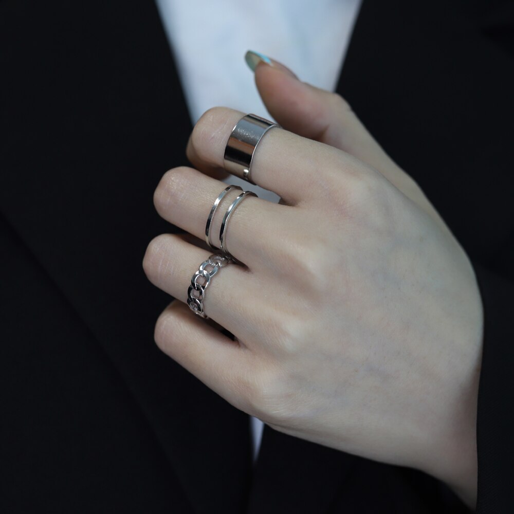 Fashion Punk Simple Design Vintage Gold Color Joint Rings Sets