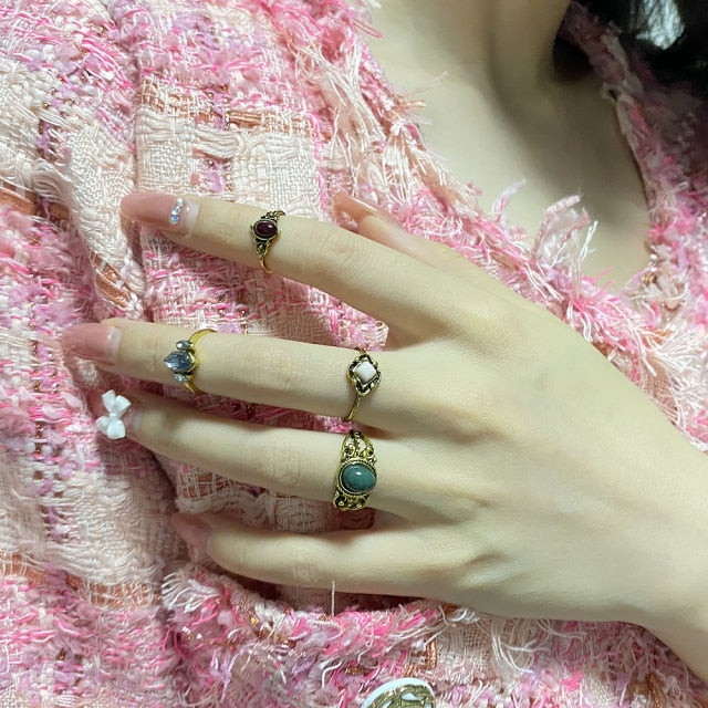 Fashion Punk Simple Design Vintage Gold Color Joint Rings Sets