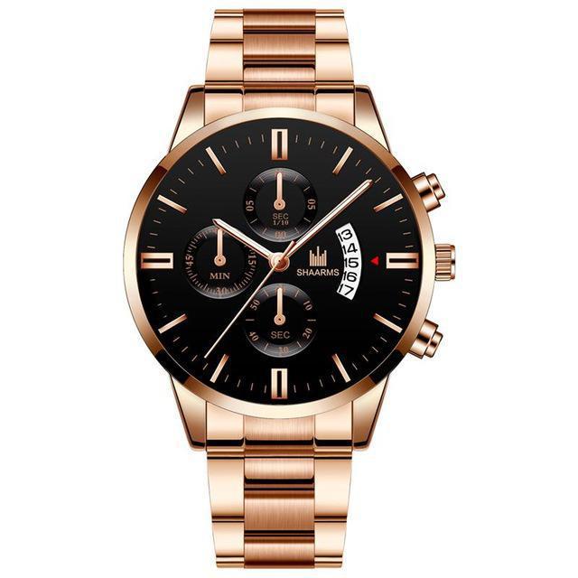 Men luxury business Military Quartz watch golden  watches