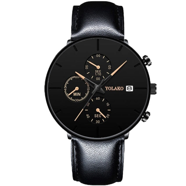 Men's Fashion Watch Stainless Steel Mesh Belt Calendar Quartz Sport Watches