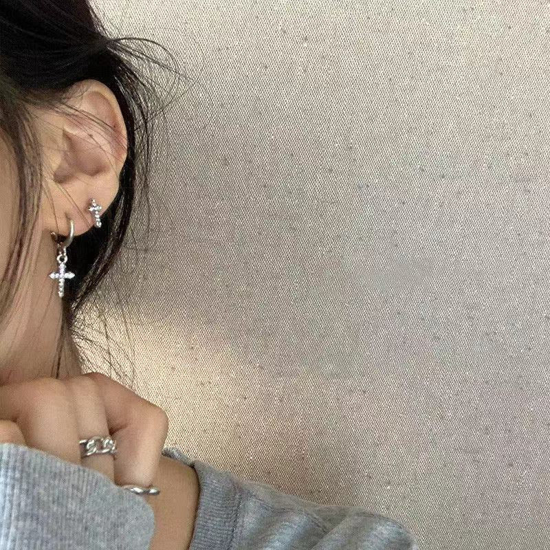 Asymmetric Cross Stud Earrings for Women