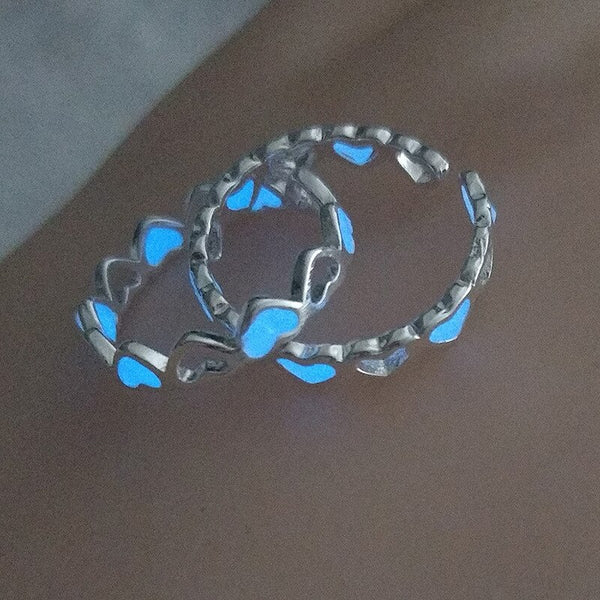 Glow In Dark Silver Color Rings for Women