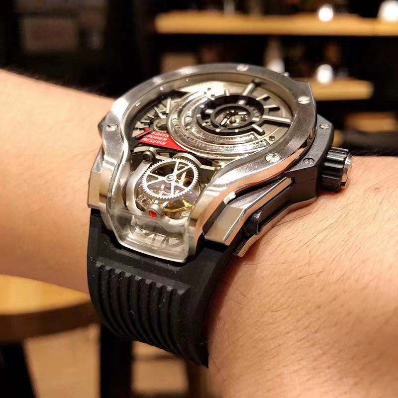 Rubber Band Quartz Wristwatches For Men Calendar Domineering Watches