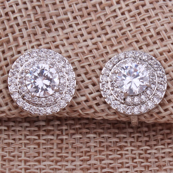 Pendientes de clip geométricos circulares sin perforar