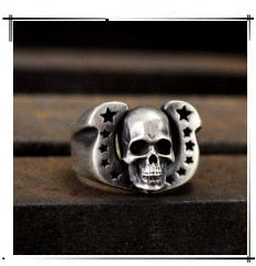 Men's Black Heavy Skull Ring