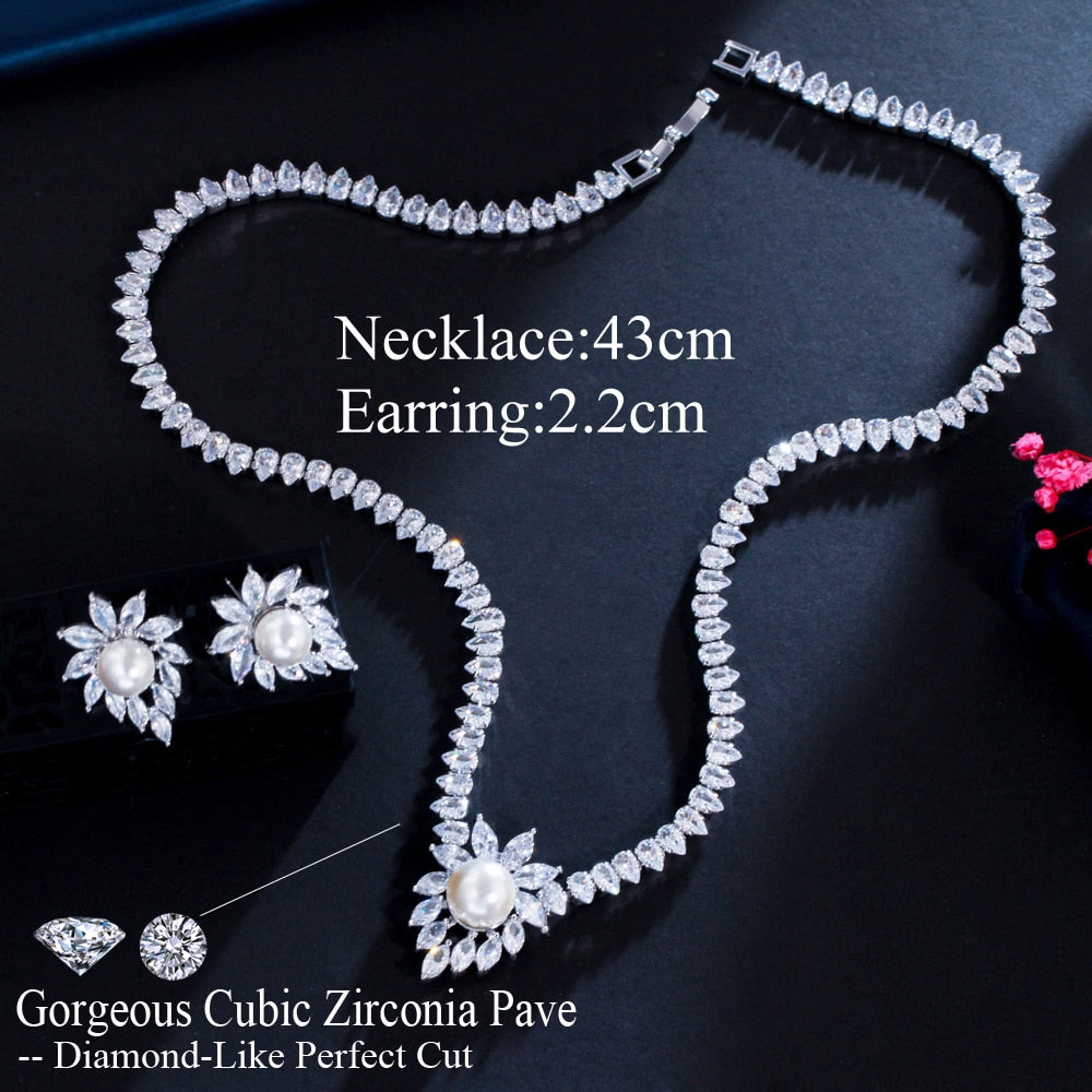 Marquise Cut African Cubic Zirconia Bridal  Jewelry Sets