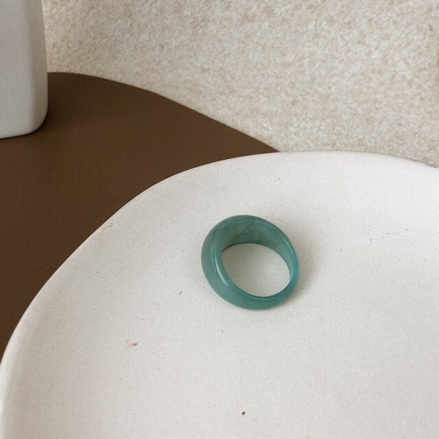 Chic Geometric Transparent Resin Rings For Women